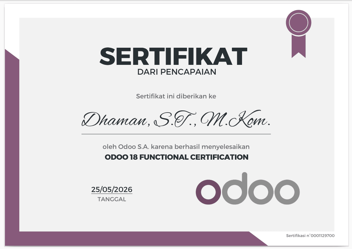 Odoo18 Functional Certification