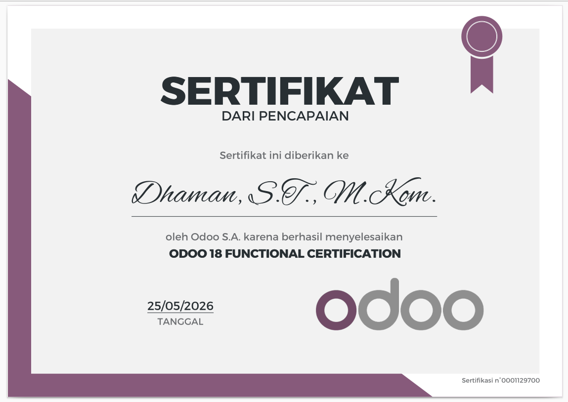 Odoo18 Functional Certification