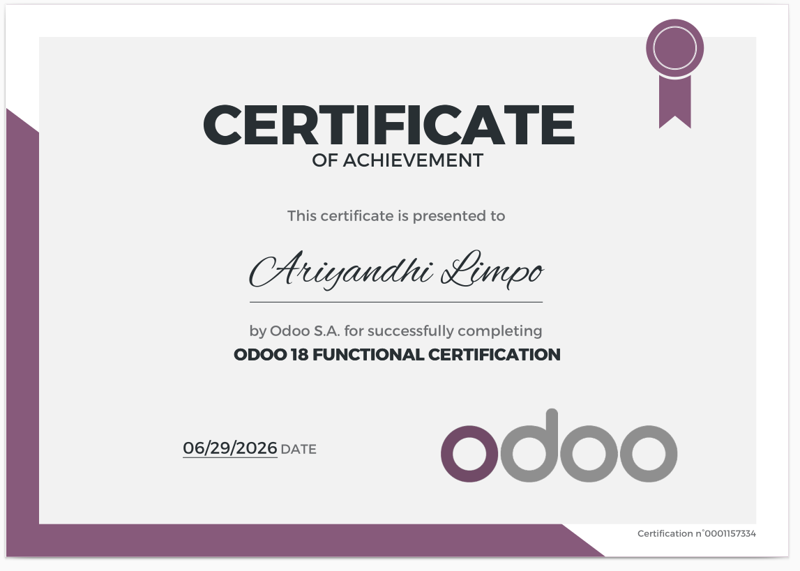 Odoo18 Functional Certification