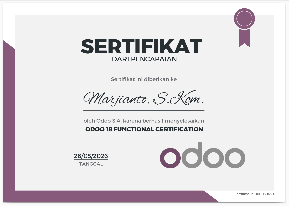 Odoo18 Functional Certification